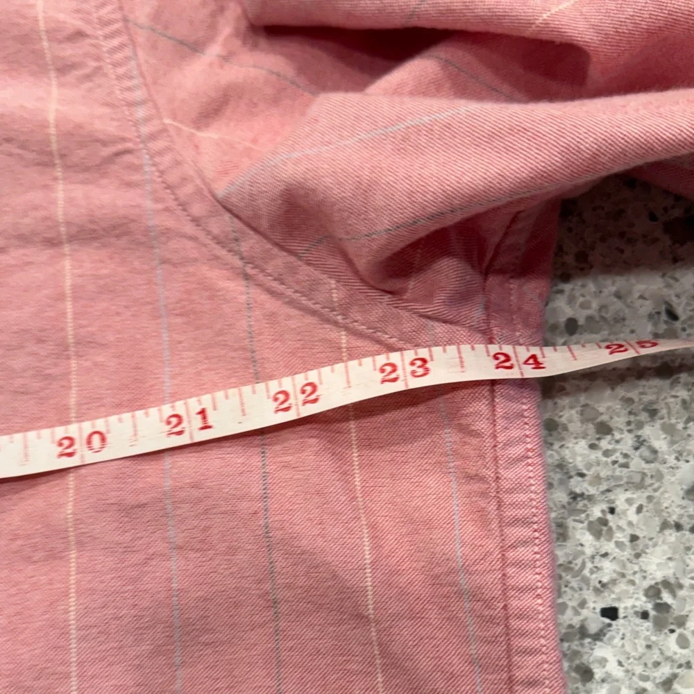J. Crew Men's Pink Button-Down Stripe Shirt Relaxed Fit Size Large - Picture 4 of 6